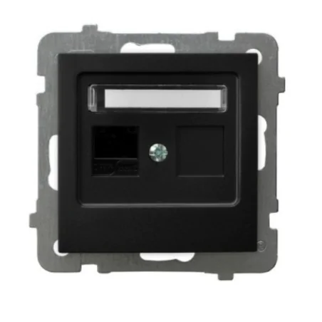 Gniazda-komputerowe - gniazdo komputerowe podtynkowe kategoria 5e mmc 1xrj45 czarny metalik do ramki as ospel gpk-1g/k/m/33 