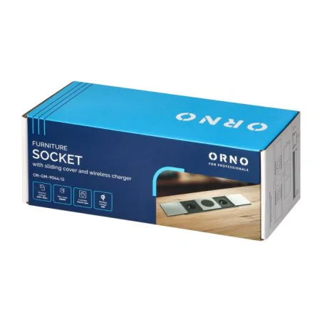 Gniazda-meblowe - gniazdo blatowe z bezprzewodową ładowarką i przesuwną klapką or-gm-9044/g orno 