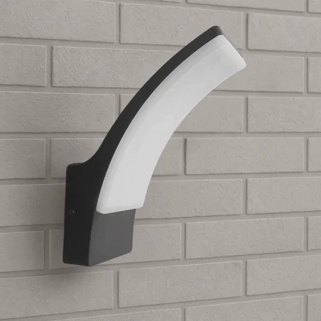 Kinkiety-ogrodowe - lampa elewacyjna led kinkiet czarny o mocy 12w neutralny 4000k amy 331342 polux-goldlux 