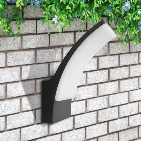 Kinkiety-ogrodowe - lampa elewacyjna led kinkiet czarny o mocy 12w neutralny 4000k amy 331342 polux-goldlux 