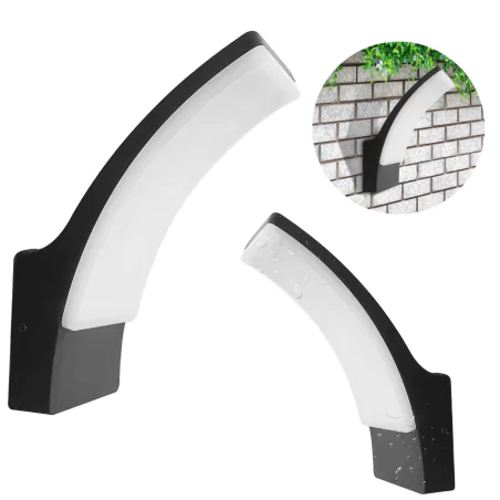 Kinkiety-ogrodowe - lampa elewacyjna led kinkiet czarny o mocy 12w neutralny 4000k amy 331342 polux-goldlux 