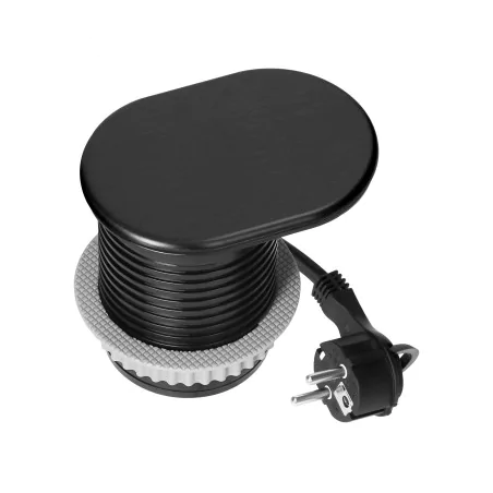 Gniazda-meblowe - gniazdo blatowe czarne z pokrywą ładowarką usb i przewodem or-gm-9042/b orno 