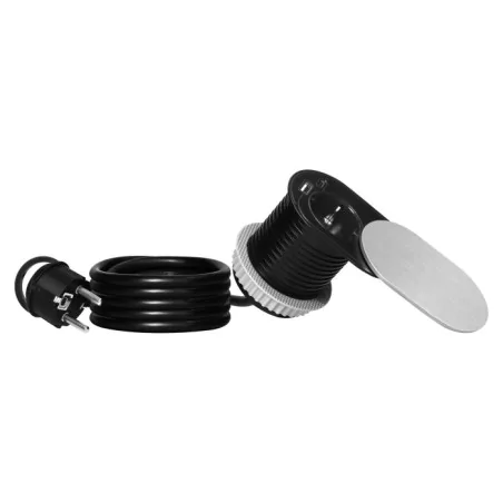 Gniazda-meblowe - srebrne gniazdo blatowe schuko z pokrywą ładowarką usb i przewodem or-gm-9042(gs)/g orno 