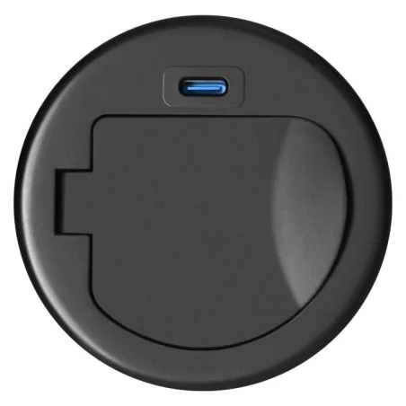 Gniazda-meblowe - gniazdo blatowe pojedyncze czarne z ładowarką usb c or-gm-9040/b orno 