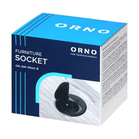 Gniazda-meblowe - gniazdo blatowe pojedyncze czarne z ładowarką usb c or-gm-9040/b orno 