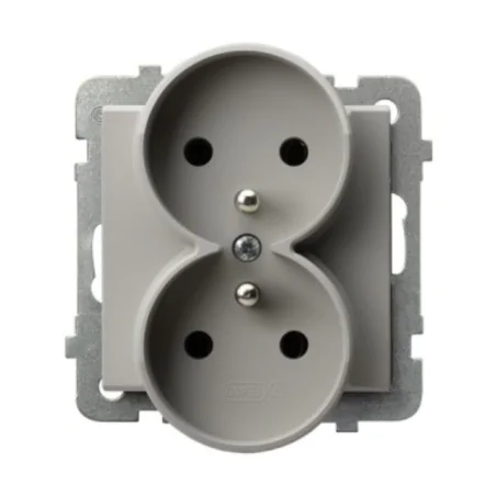 Gniazda-podwojne-podtynkowe - gniazdo podwójne z uziemieniem kaszmir kontakt do ramek sonata ospel gp-2rrz/m/82 