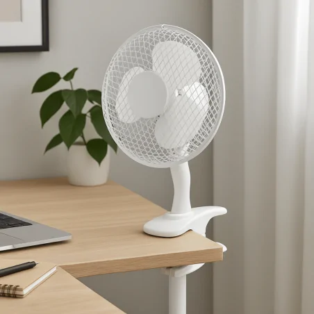 Wentylatory-na-biurko - wentylator biurkowy z klipsem 6 cali o mocy 15w  wiatrak biały fan2.c.01 tevo 