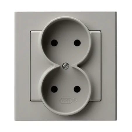 Gniazda-podwojne-podtynkowe - gniazdo podwójne elektryczne bez uziemienia kompletne z ramką kaszmir sonata ospel gp-2r/82 