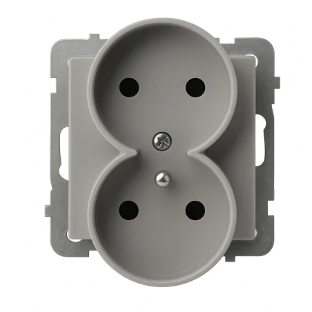 Gniazda-podwojne-podtynkowe - gniazdo podwójne bez uziemienia kaszmir kontakt do ramek sonata ospel gp-2rr/m/82 