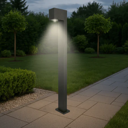 Slupki-ogrodowe - lampa ogrodowa typu słupek czarny o wysokości 80cm boston 330987 polux-goldlux 