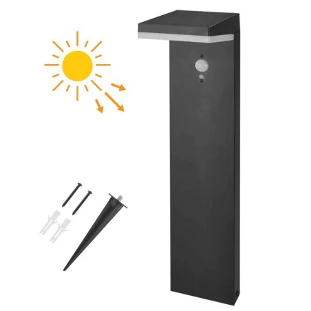 Slupki-ogrodowe - słupek ogrodowy solarny z czujnikiem ruchu ciepłe światło verea emos 