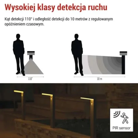 Slupki-ogrodowe - słupek ogrodowy solarny z czujnikiem ruchu ciepłe światło verea emos 