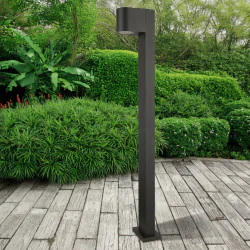 Slupki-ogrodowe - lampa ogrodowa słupek czarny z owalnym kloszem o wysokości 80cm boston 330994polux-goldlux 