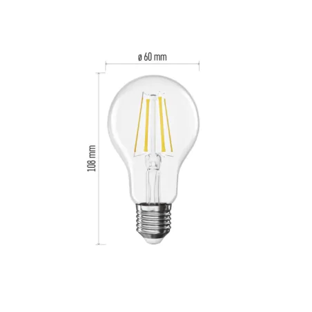 Gwint-trzonek-e27 - żarówek led e27 filament 6w- odpowiednik 60w ciepła biel 806lm zf5d42 emos 