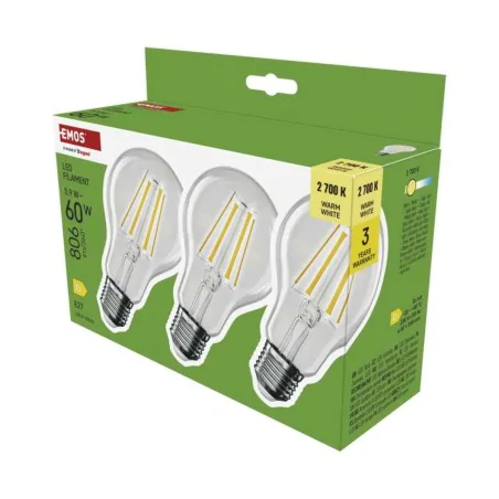 Gwint-trzonek-e27 - zestaw 3 żarówek led e27 z widocznym filamentem 6w-60w 2700k zf5d42.3 emos 