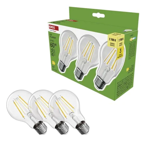 Gwint-trzonek-e27 - zestaw 3 żarówek led e27 z widocznym filamentem 6w-60w 2700k zf5d42.3 emos 
