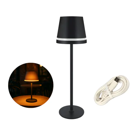 Lampki-nocne - lampka przenośna led czarna na stolik ładowalna dotykowa ines ideus 