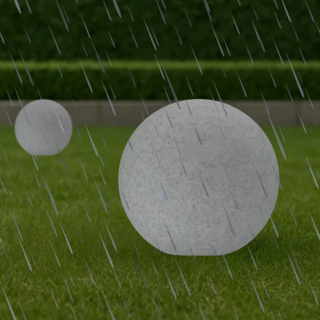 Lampy-kule-ogrodowe - kula ogrodowa o średnicy 30cm szara imitująca kamień na prąd argento 330345 polux-goldlux 