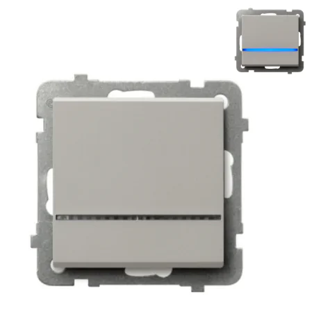 Wylaczniki-jednobiegunowe - włącznik pojedynczy z niebieskim podświetleniem kaszmir do ramek serii sonata ospel łp-1rs/m/82 