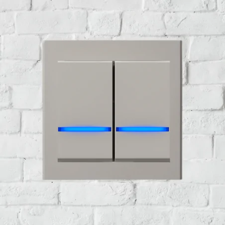 Wylaczniki-podwojne - włącznik podwójny klasyczny podświetlany świecznikowy kaszmir do ramek serii sonata ospel łp-2rs/m/82 