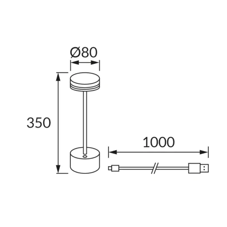 Lampki-nocne - złota lampka stołowa led przenośna ładowalna dotykowa pod usb talia cct ideus 