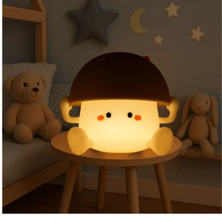 Oswietlenie-do-pokoju-dzieciecego - lampka nocna silikonowa led dziecięca grzybek do usypiania z timerem interblue 