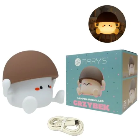 Oswietlenie-do-pokoju-dzieciecego - lampka nocna silikonowa led dziecięca grzybek do usypiania z timerem interblue 