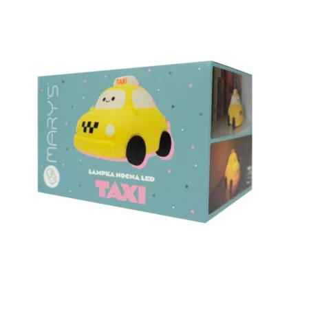 Oswietlenie-do-pokoju-dzieciecego - lampka nocna led dziecięca samochodzik autko taxi pod usb interblue 
