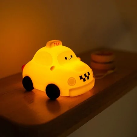 Oswietlenie-do-pokoju-dzieciecego - lampka nocna led dziecięca samochodzik autko taxi pod usb interblue 