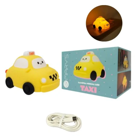 Oswietlenie-do-pokoju-dzieciecego - lampka nocna led dziecięca samochodzik autko taxi pod usb interblue 