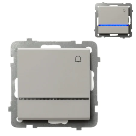 Wlaczniki-i-przyciski-dzwonkowe - przycisk dzwonkowy odbijający z piktogramem i niebieskim podświetleniem kaszmirowy sonata łp-6rs/m/82 ospel 