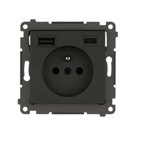 Gniazda-pojedyncze-podtynkowe - gniazdko elektryczne z ładowarką usb c i a antracyt dgz1zusb2ca.01/48 kontakt simon 54 