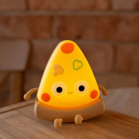 Oswietlenie-do-pokoju-dzieciecego - lampka nocna led dziecięca ciepłe światło pizza do zasypiania interblue 