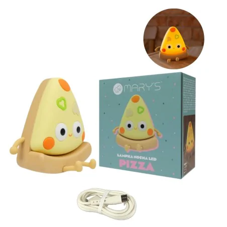 Oswietlenie-do-pokoju-dzieciecego - lampka nocna led dziecięca ciepłe światło pizza do zasypiania interblue 