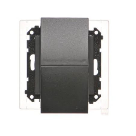 Gniazda-podwojne-podtynkowe - czarne gniazdo podwójne z klapką do łazienki matowe tgz2bmcz.01/149 kontakt simon 55 