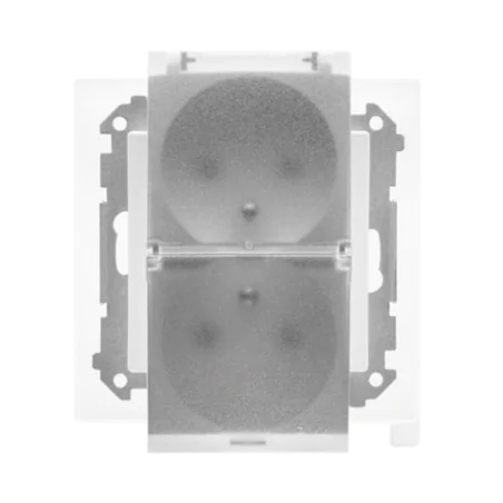 Gniazda-podwojne-podtynkowe - białe matowe gniazdo podwójne z klapką łazienkowe z uszczelką tgz2bmcz.01/111a kontakt simon 55 