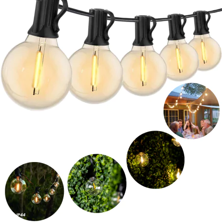 Swiecace-kule-i-girlandy - lampki solarne girlanda ogrodowa na pilota z usb ciepła lumsol0045 callis2 lumiled 