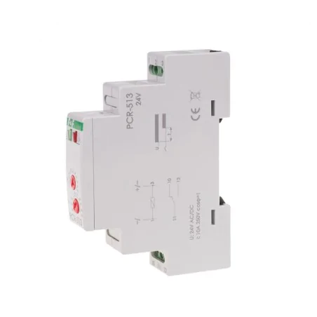 Przekazniki-czasowe - przekaźnik czasowy pcr-513 24 v na szynę din opoźnione załączenie 1xno/nc f&f 