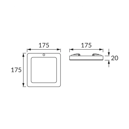Plafony - lampa sufitowa kwadratowa z czujnikiem ruchu 3 barwy światła 12w olgierd ideus 