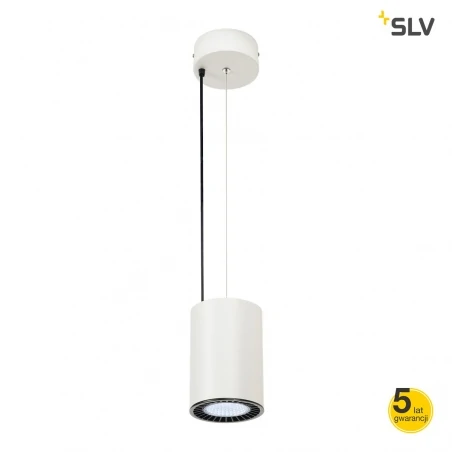 Lampy-sufitowe - wiszaca lampa sufitowa biała supros pd 4000lm 4000k slm led 60° slv 