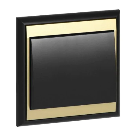 Wylaczniki-schodowe - włącznik schodowy z ramką wyłącznik zmienny czarno-złoty matowy wp-5l luna abex 