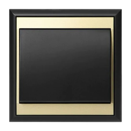 Wylaczniki-schodowe - włącznik schodowy z ramką wyłącznik zmienny czarno-złoty matowy wp-5l luna abex 