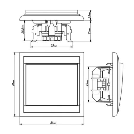 Wlaczniki-i-przyciski-dzwonkowe - włącznik dzwonkowy z ramką przycisk zwierny czarno-złoty matowy wp-6/7l luna abex 