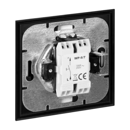 Wlaczniki-i-przyciski-dzwonkowe - włącznik dzwonkowy z ramką przycisk zwierny czarno-złoty matowy wp-6/7l luna abex 