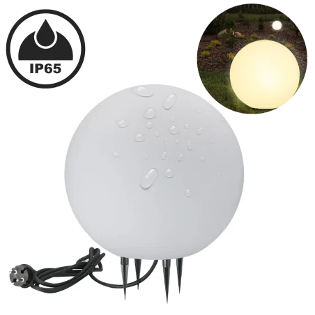 Lampy-kule-ogrodowe - lampa kula ogrodowa o średnicy 30cm biała na prąd argento 330383 polux-goldlux 