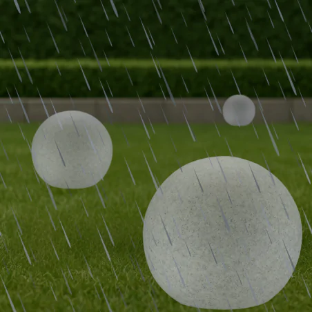 Lampy-kule-ogrodowe - kula ogrodowa wbijana o średnicy 40cm szara imitująca kamień na żarówkę e27 argento 330352 polux-goldlux 