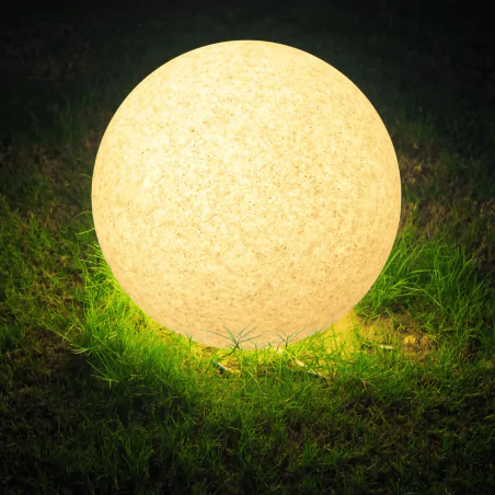 Lampy-kule-ogrodowe - kula ogrodowa wbijana o średnicy 40cm szara imitująca kamień na żarówkę e27 argento 330352 polux-goldlux 