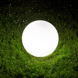 Lampy-kule-ogrodowe - lampa kula ogrodowa o średnicy 40cm biała na żarówkę e27 argento 330390 polux-goldlux 