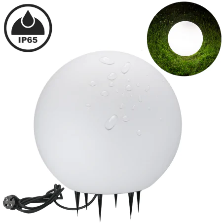 Lampy-kule-ogrodowe - lampa kula ogrodowa o średnicy 40cm biała na żarówkę e27 argento 330390 polux-goldlux 