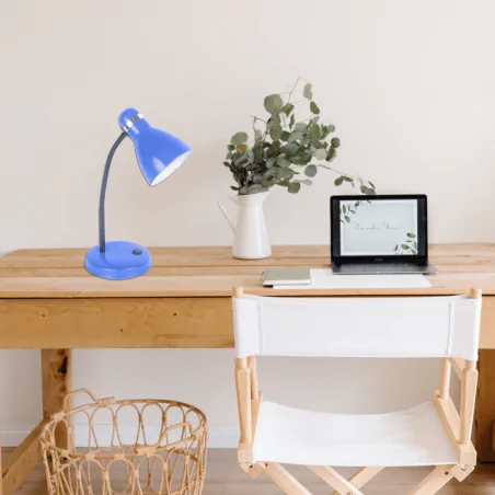 Lampki-biurkowe - lampka na biurko niebieska dla chłopca oświetlenie do nauki e27 ben fn019 nilsen 